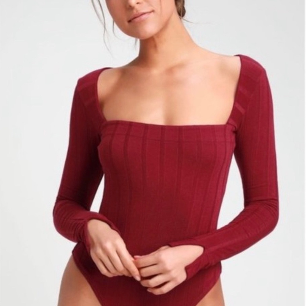 *NWT* Free People Beside Me Long Sleeve Bodysuit